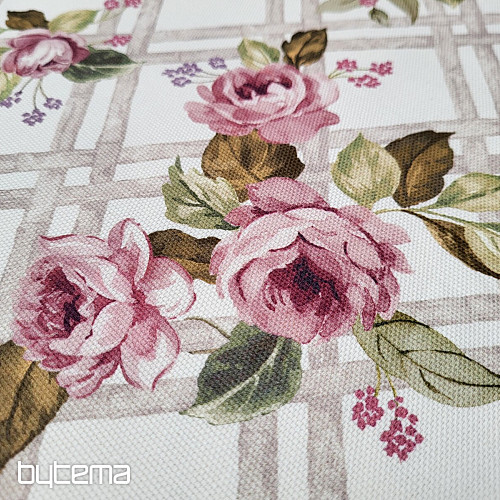 Tissu décoratif CASTLE ROSE GRID
