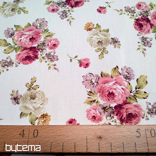Tissu décoratif WARWICK GRANDE ROSE