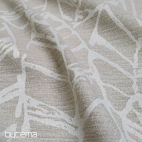 Tissu déco MALVIA feuilles beige