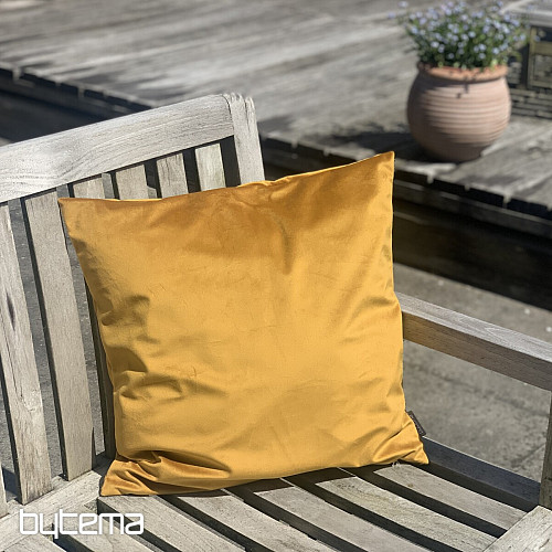 Housse velours RIVIERA MOUTARDE