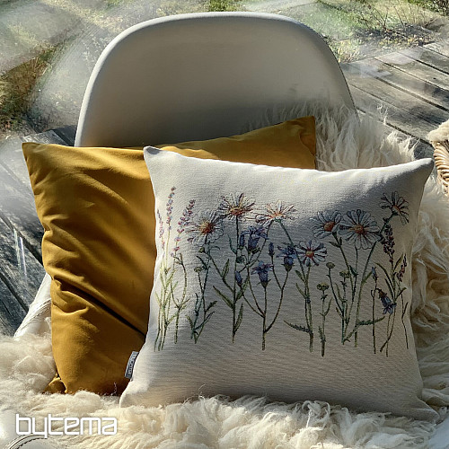 Housse velours RIVIERA MOUTARDE
