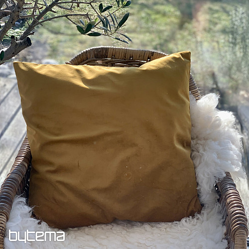 Housse velours RIVIERA MOUTARDE