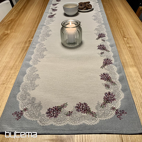 Nappe tapisserie et châle DENTELLE LAVANDE