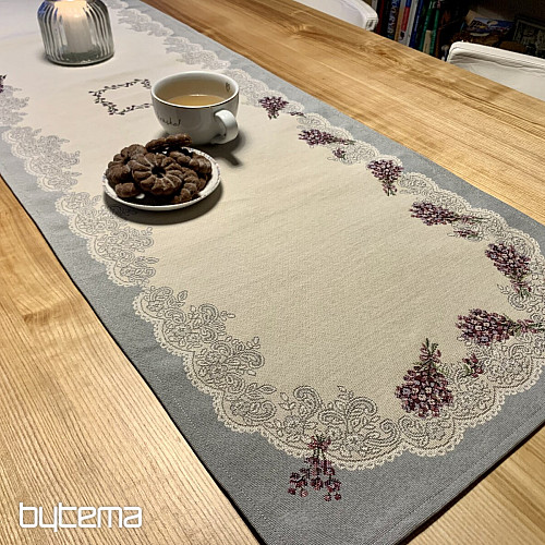Nappe tapisserie et châle DENTELLE LAVANDE