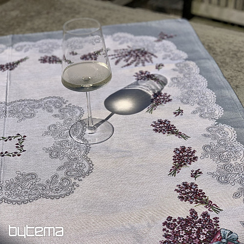 Nappe tapisserie et châle DENTELLE LAVANDE