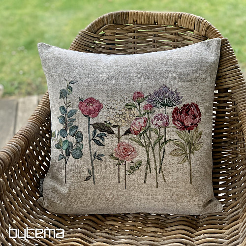 Housse de coussin tapisserie TEMPS FLORES