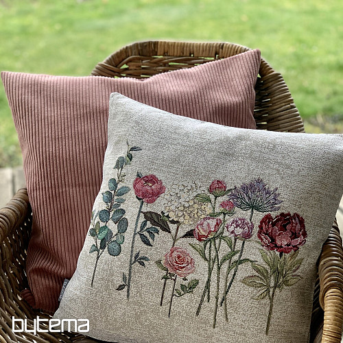 Housse de coussin tapisserie TEMPS FLORES