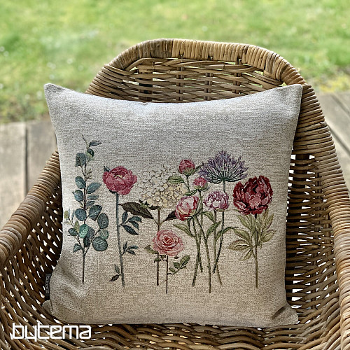 Housse de coussin tapisserie TEMPS FLORES