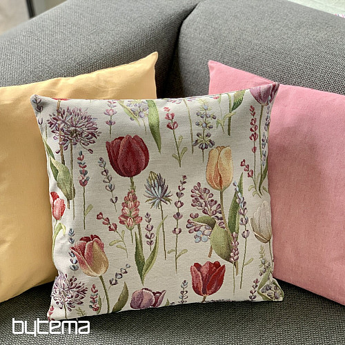 Housse de coussin tapisserie TULIPE PRINTEMPS