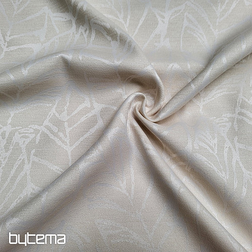 Tissu décoratif feuilles MALVIA CRÈME
