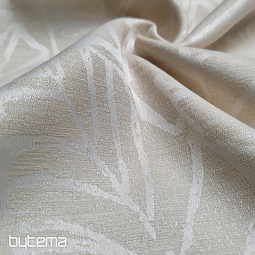 Tissu décoratif feuilles MALVIA CRÈME