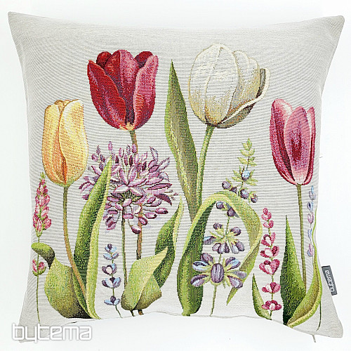 Housse de coussin tapisserie TULIPE PRINTEMPS III