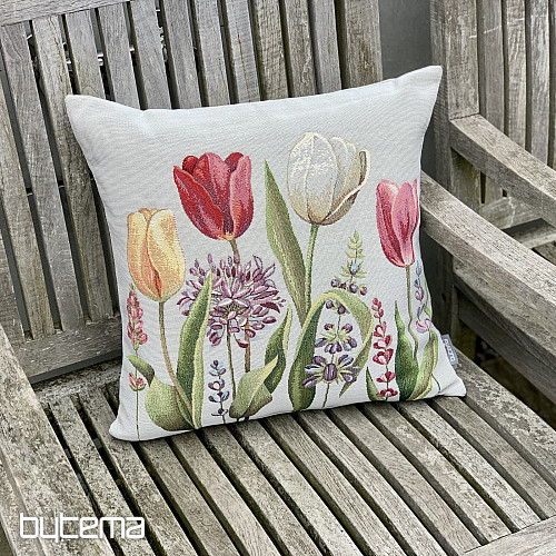 Housse de coussin tapisserie TULIPE PRINTEMPS III