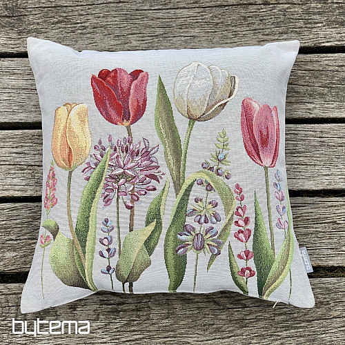 Housse de coussin tapisserie TULIPE PRINTEMPS III