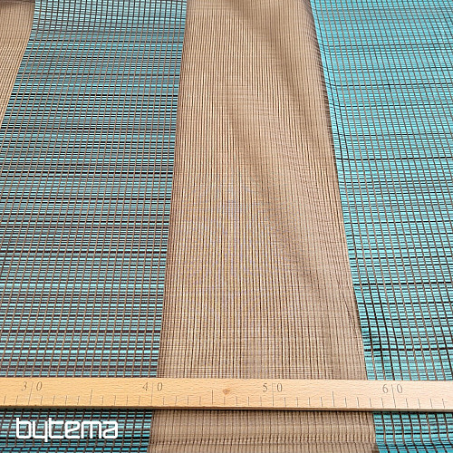 Tissu décoratif BRUN TURQUOISE STRIPE