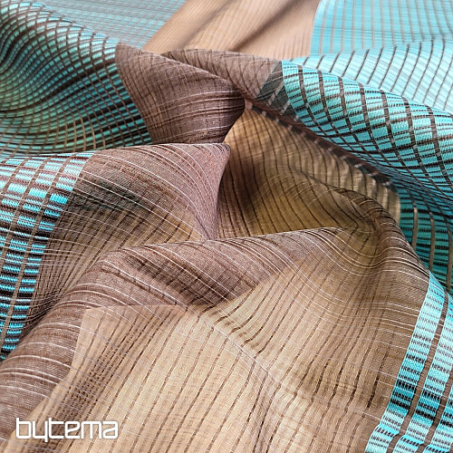 Tissu décoratif BRUN TURQUOISE STRIPE
