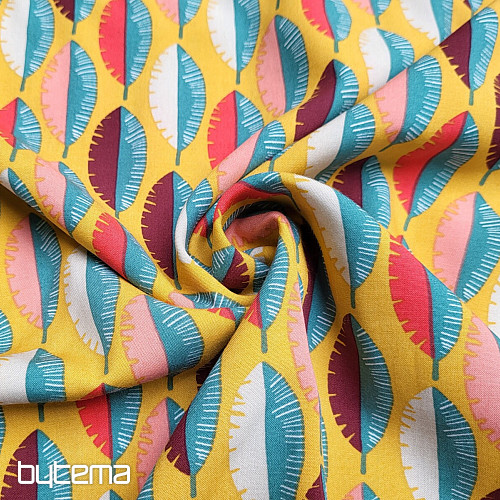 Tissu décoratif PLUME VIGO MOUTARDE