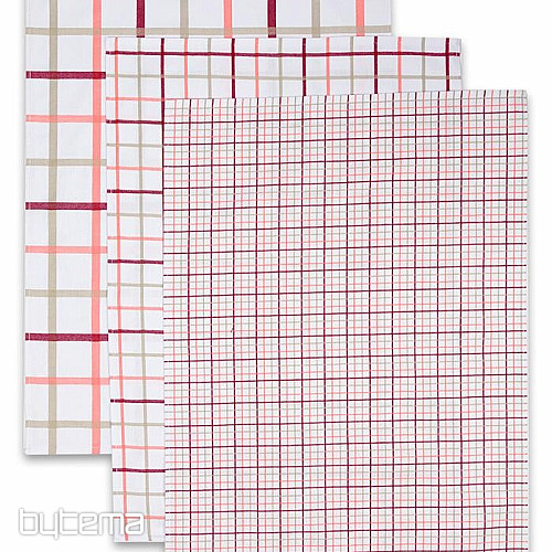 Torchons jacquard SALMON CHECK MIX