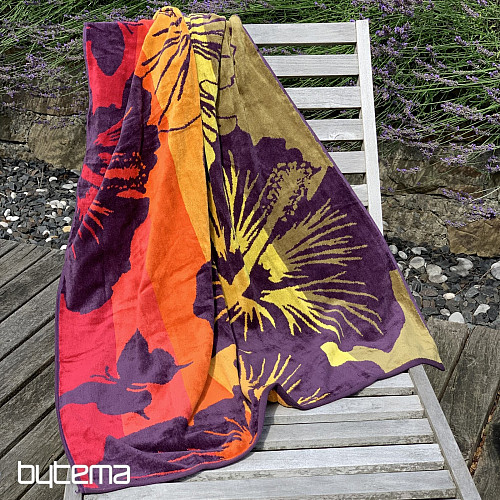 Serviette de plage luxe GRANDES FLEURS