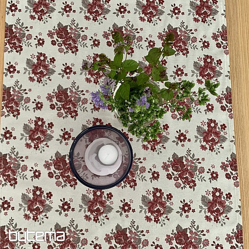 Nappe et châle TOSCANA VALERY FLEUR BORDO