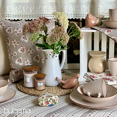 Nappe et châle TOSCANA VALERY FLEUR BORDO