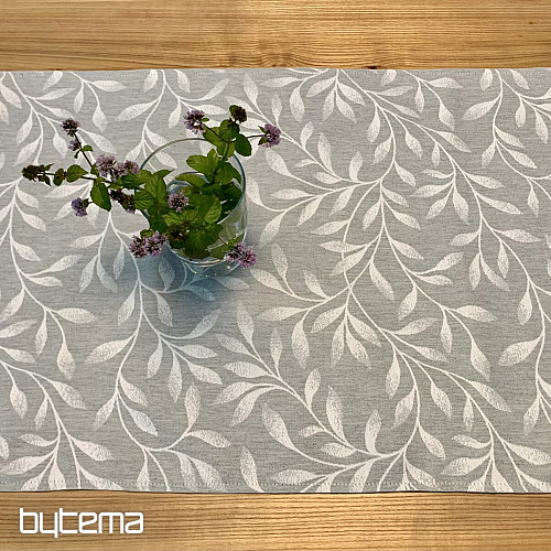 Nappe et écharpe NIGHT LEAFS gris