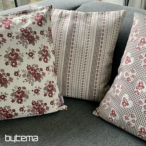 Housse de coussin TOSCANA RIGA STRIPE bordeaux