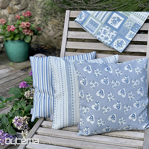 Housse de coussin TOSCANA RIGA STRIPE bleu