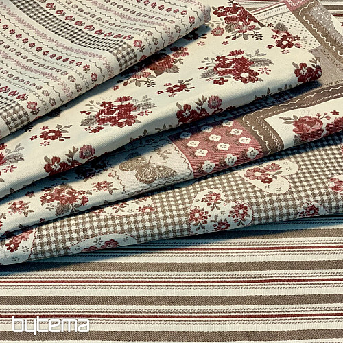 Nappe et écharpe TOSCANA VALERY MULTI STRIPE bordeaux