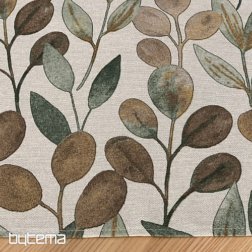 Nappe et écharpe LISTY HOJAS vert