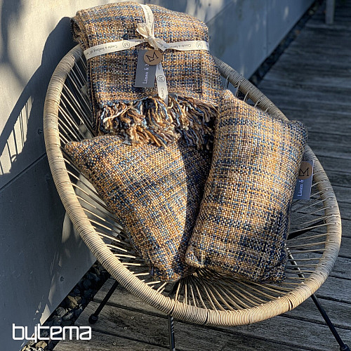 Plaid luxe YARA WOLF BROWN bleu