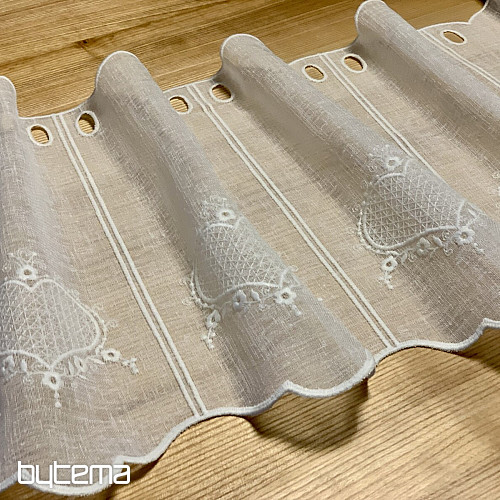 Rideau brodé luxueux GERSTER HEART 11807 crème