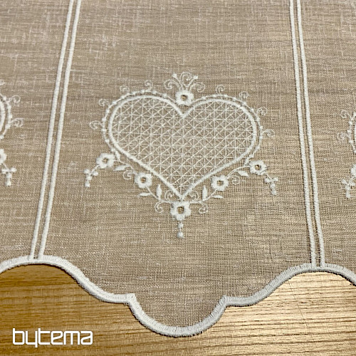 Rideau brodé luxueux GERSTER HEART 11807 crème