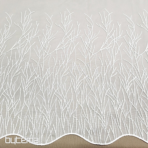 Rideau brodé de luxe GERSTER 11804/0840 beige blanc