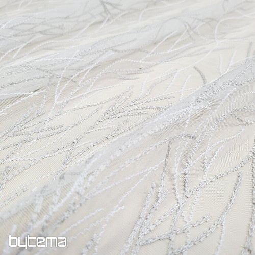 Rideau brodé de luxe GERSTER 11804/0840 beige blanc