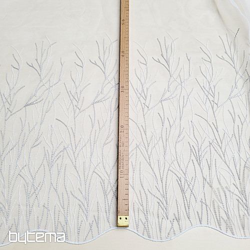 Rideau brodé de luxe GERSTER 11804/0840 beige blanc