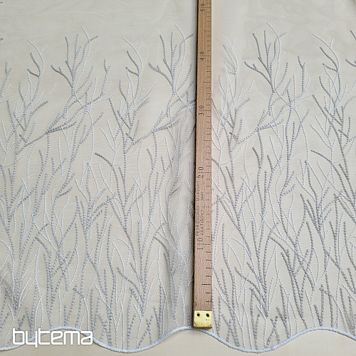 Rideau brodé de luxe GERSTER 11804/0840 beige blanc