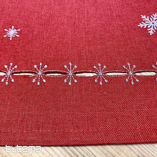 Nappe et foulards de Noël brodés ARBRES ROUGES