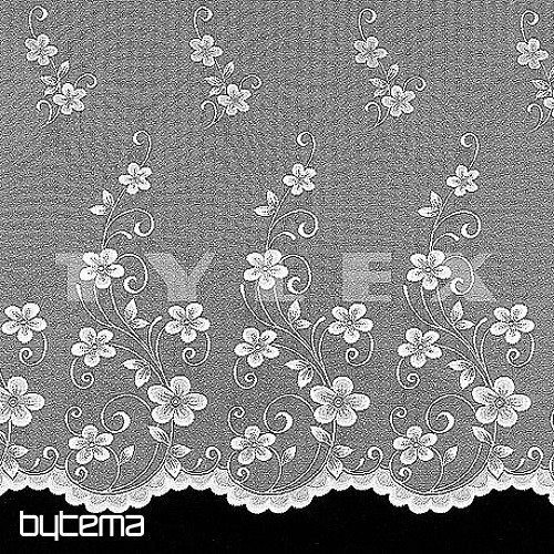 Rideau jacquard A3466 CLIPING FLEURS blanc