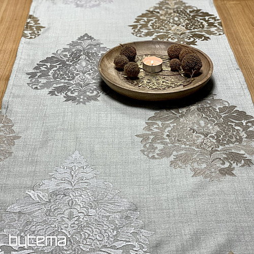 Écharpe brodée REVIVAL gris-argent
