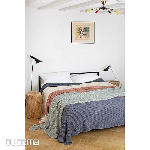 Couverture en coton VIGO VIEUX ROSE
