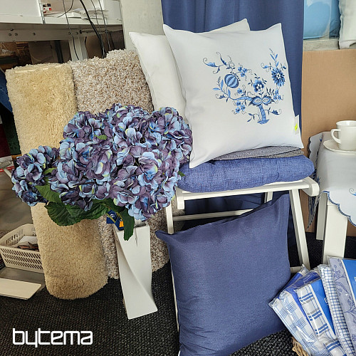 Housse de coussin OIGNON BLEU-BLANC