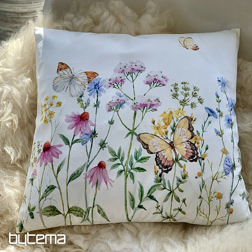 Housse de coussin déco PAPILLON PRAIRIE