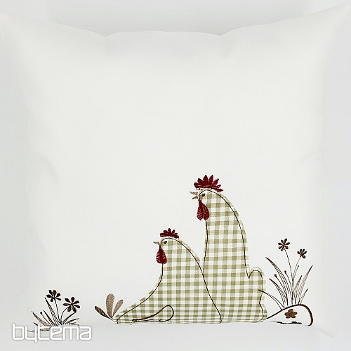 Couverture de Pâques brodée carreaux POULES