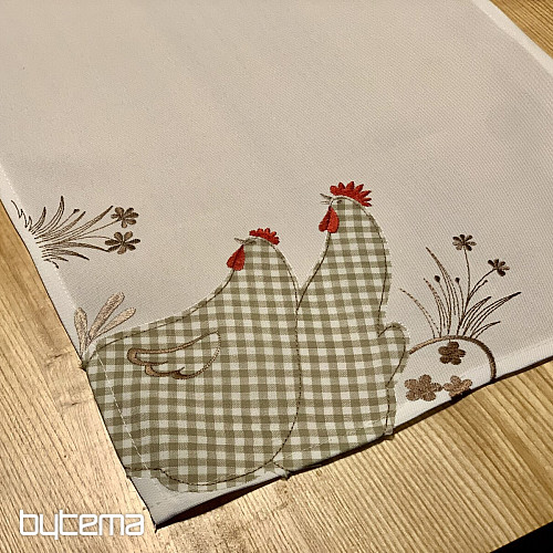 Nappe et écharpe brodées carreaux SLEPIČKA