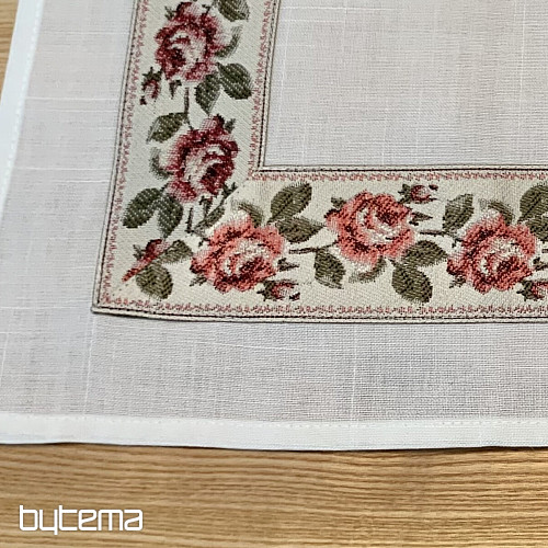 Nappe et châle brodés ROSES