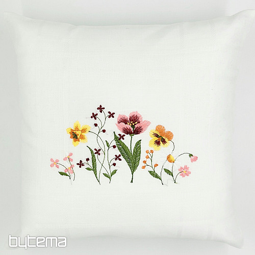 Taie d&#39;oreiller brodée FLEURS DU JARDIN
