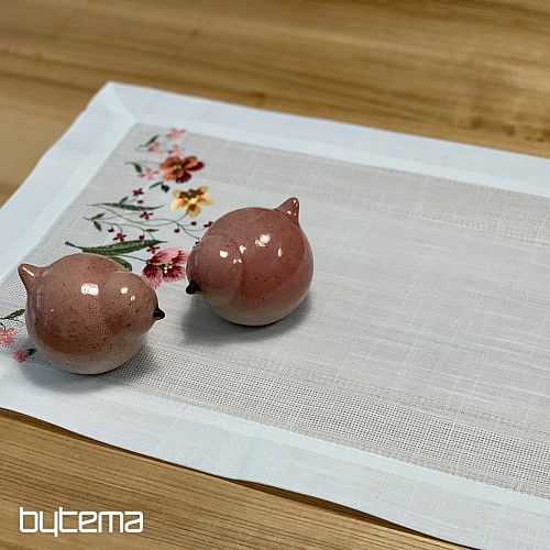 Nappe et châle brodés FLEURS DU JARDIN