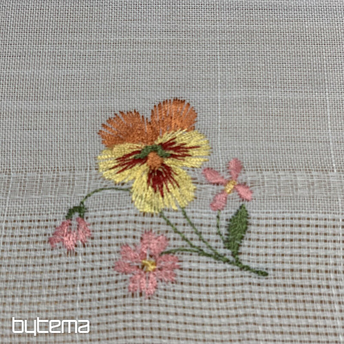 Nappe et châle brodés FLEURS DU JARDIN