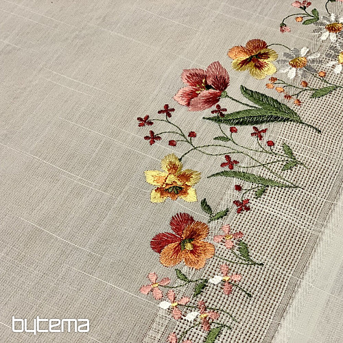 Nappe et châle brodés FLEURS DU JARDIN